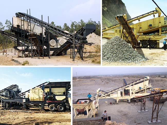 各種不同種類不同系列的流動碎石機穿梭在不同的工地