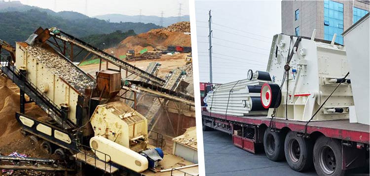 反擊式破碎機(jī)+雙橋移動(dòng)打沙機(jī)組合